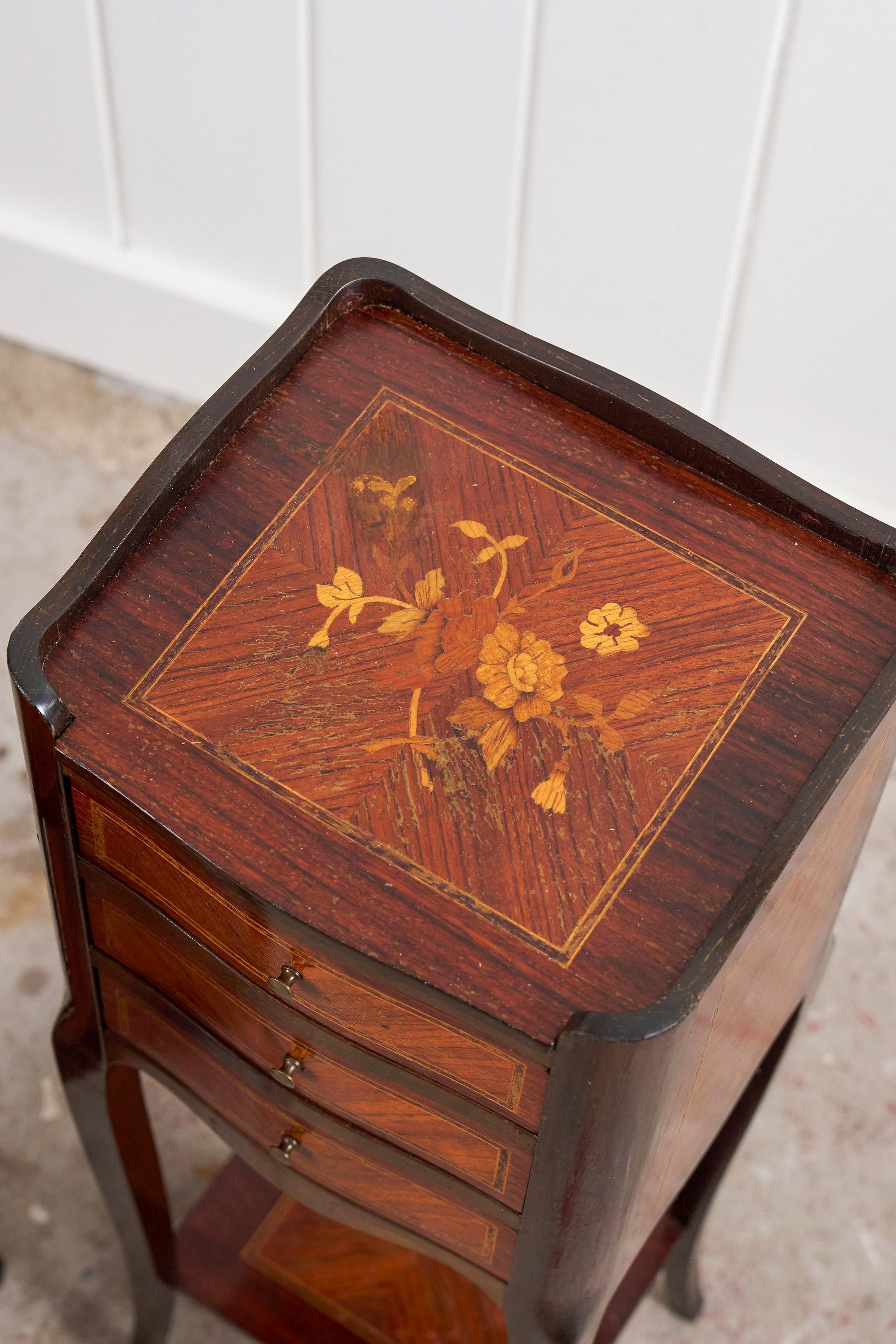 PAIR of Petite French Marquetry Side Tables
