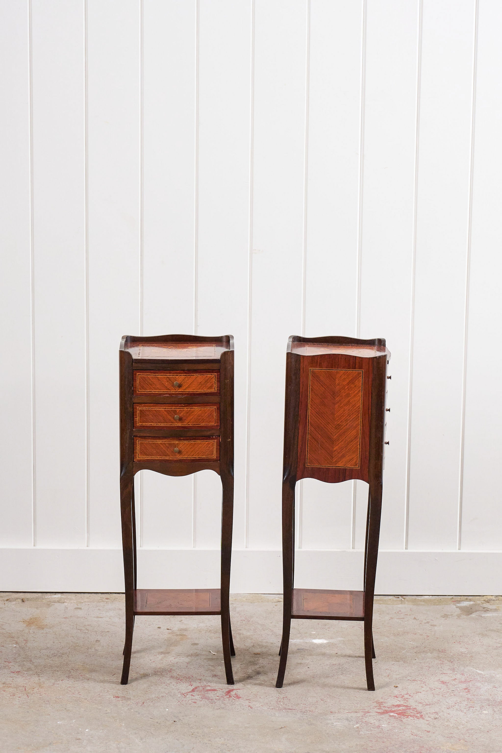 PAIR of Petite French Marquetry Side Tables