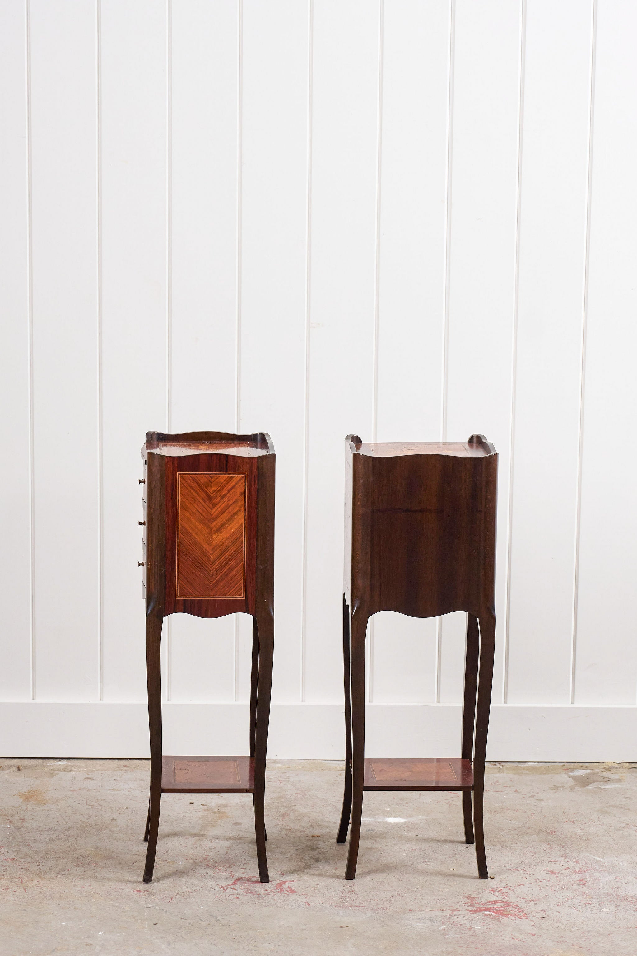 PAIR of Petite French Marquetry Side Tables