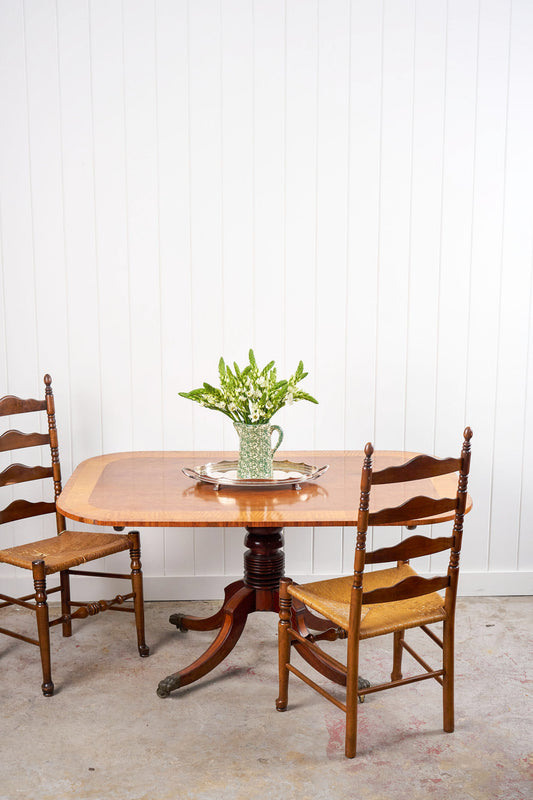 George III Walnut Breakfast Table with Satinwood Banding