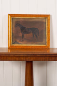 Load image into Gallery viewer, Antique English Horse Print in Maple and Gilt Frame