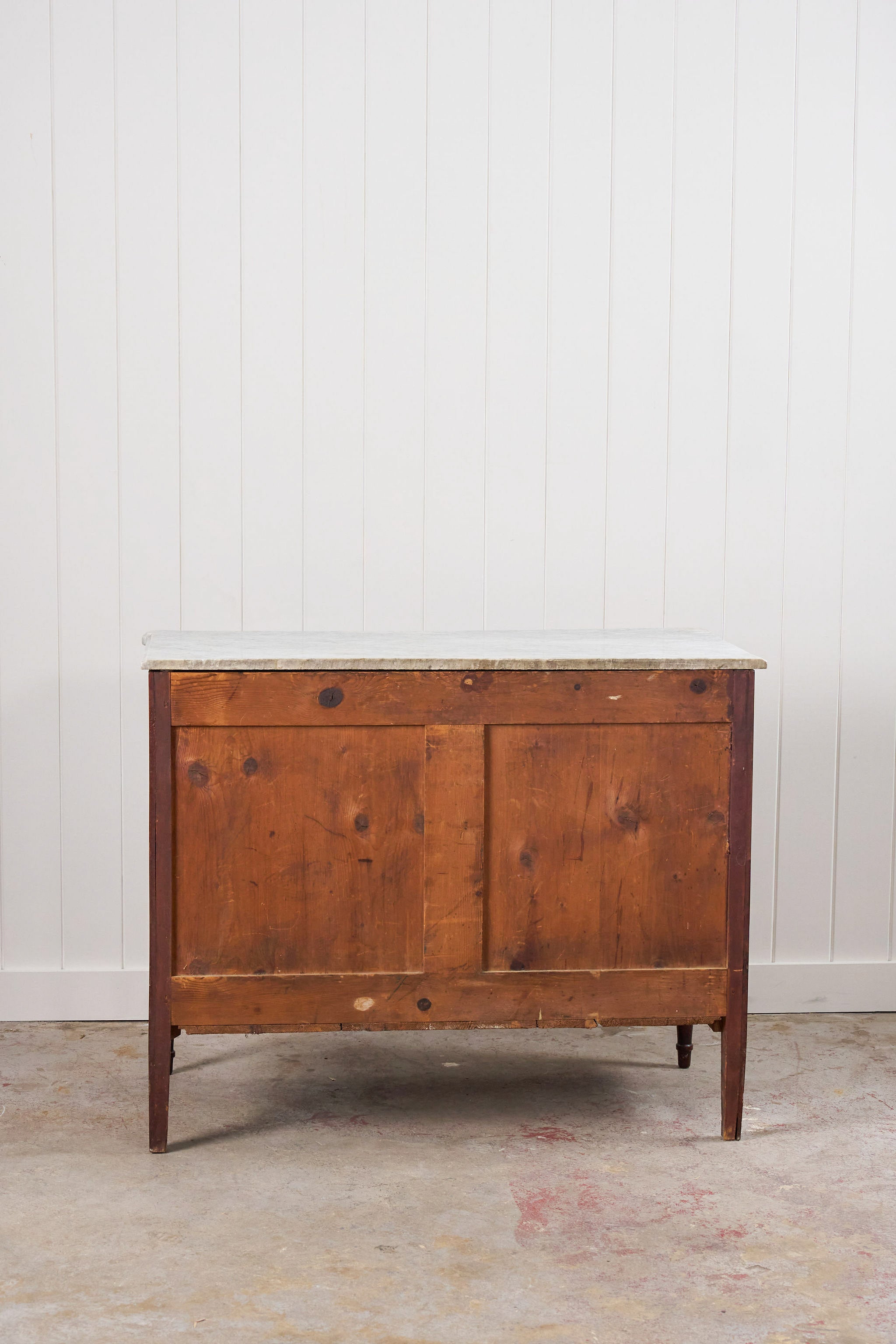 Louis XVI Period 18th Century French Commode with White Marble Top + Ebony Banding (c. 1780)