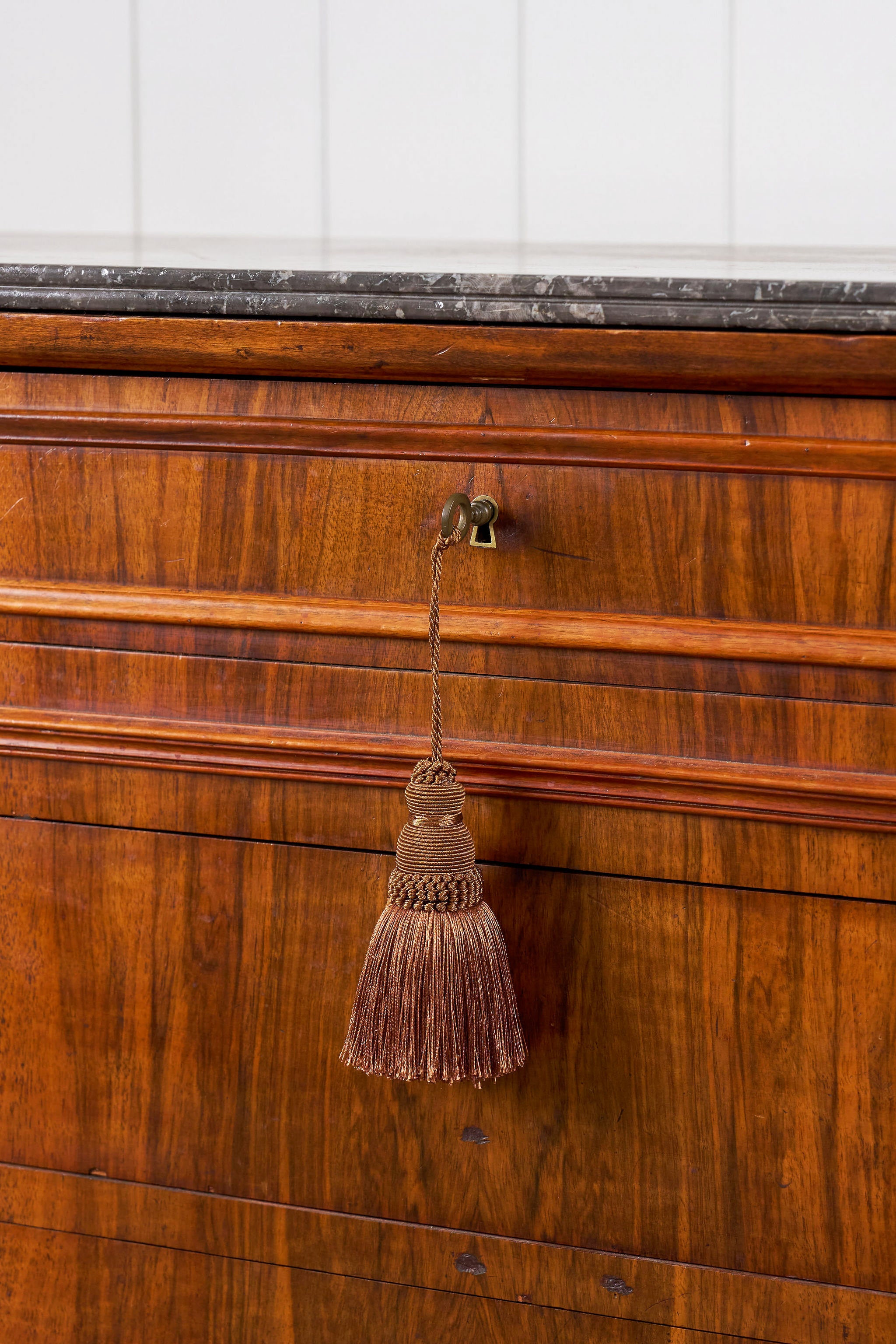 19th Century Louis Philippe Black Marble Top Commode