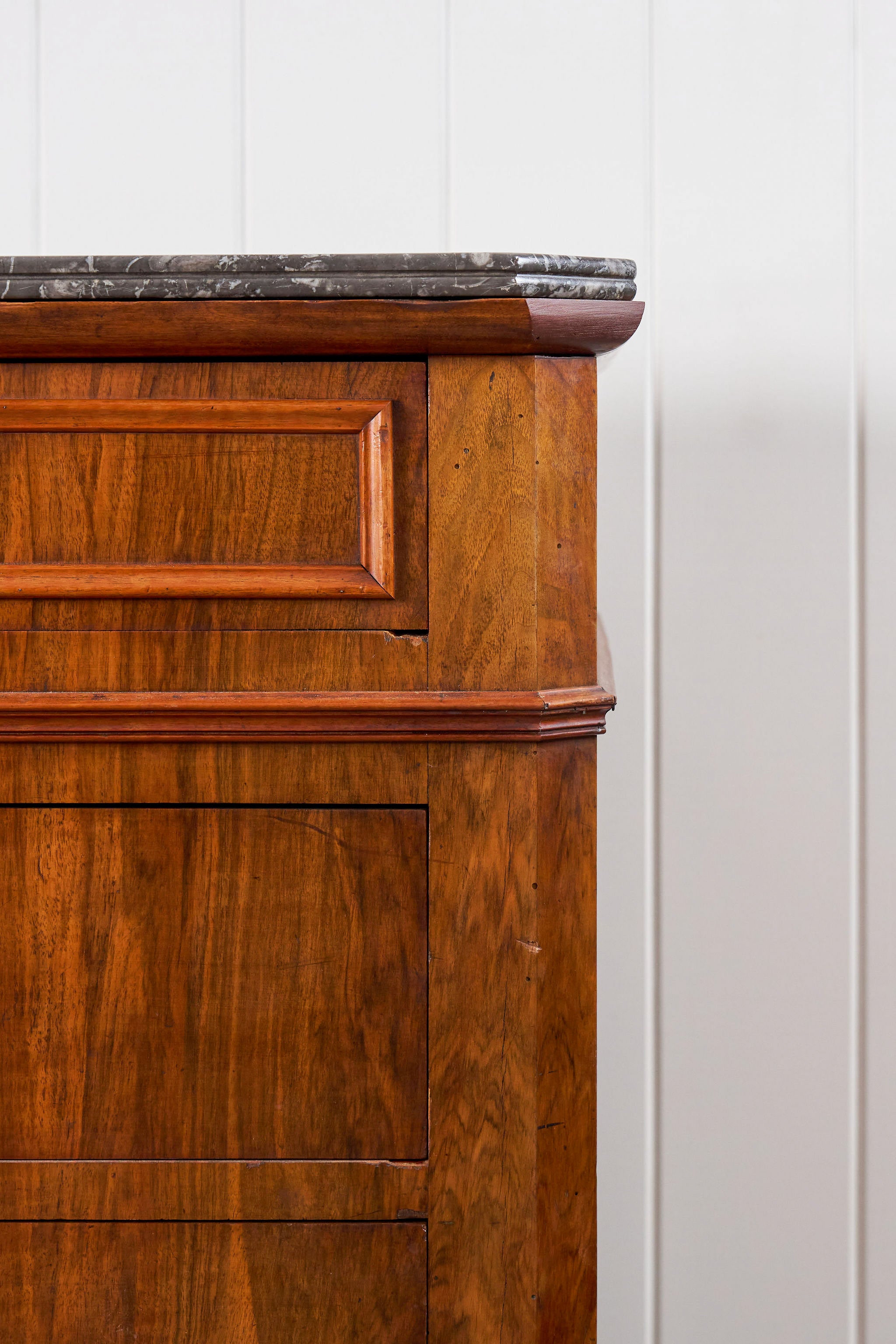 19th Century Louis Philippe Black Marble Top Commode