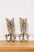 Load image into Gallery viewer, PAIR of Iron Floral Wall Candlestick Sconces