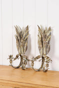 Load image into Gallery viewer, PAIR of Iron Floral Wall Candlestick Sconces