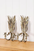 Load image into Gallery viewer, PAIR of Iron Floral Wall Candlestick Sconces