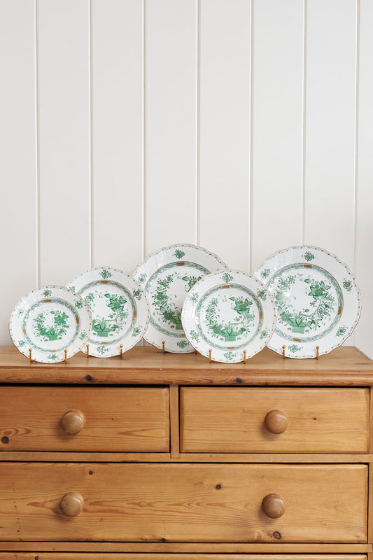 Herend Green Indian Basket 10.25” Dinner Plate