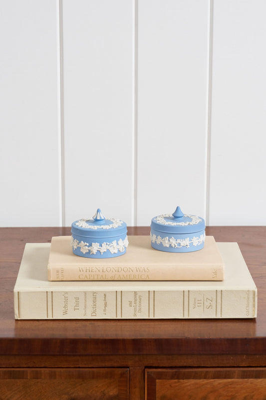 Wedgwood Blue Jasperware Lidded Trinket Dish
