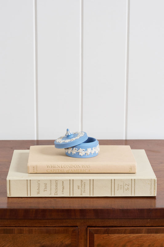 Wedgwood Blue Jasperware Lidded Trinket Dish