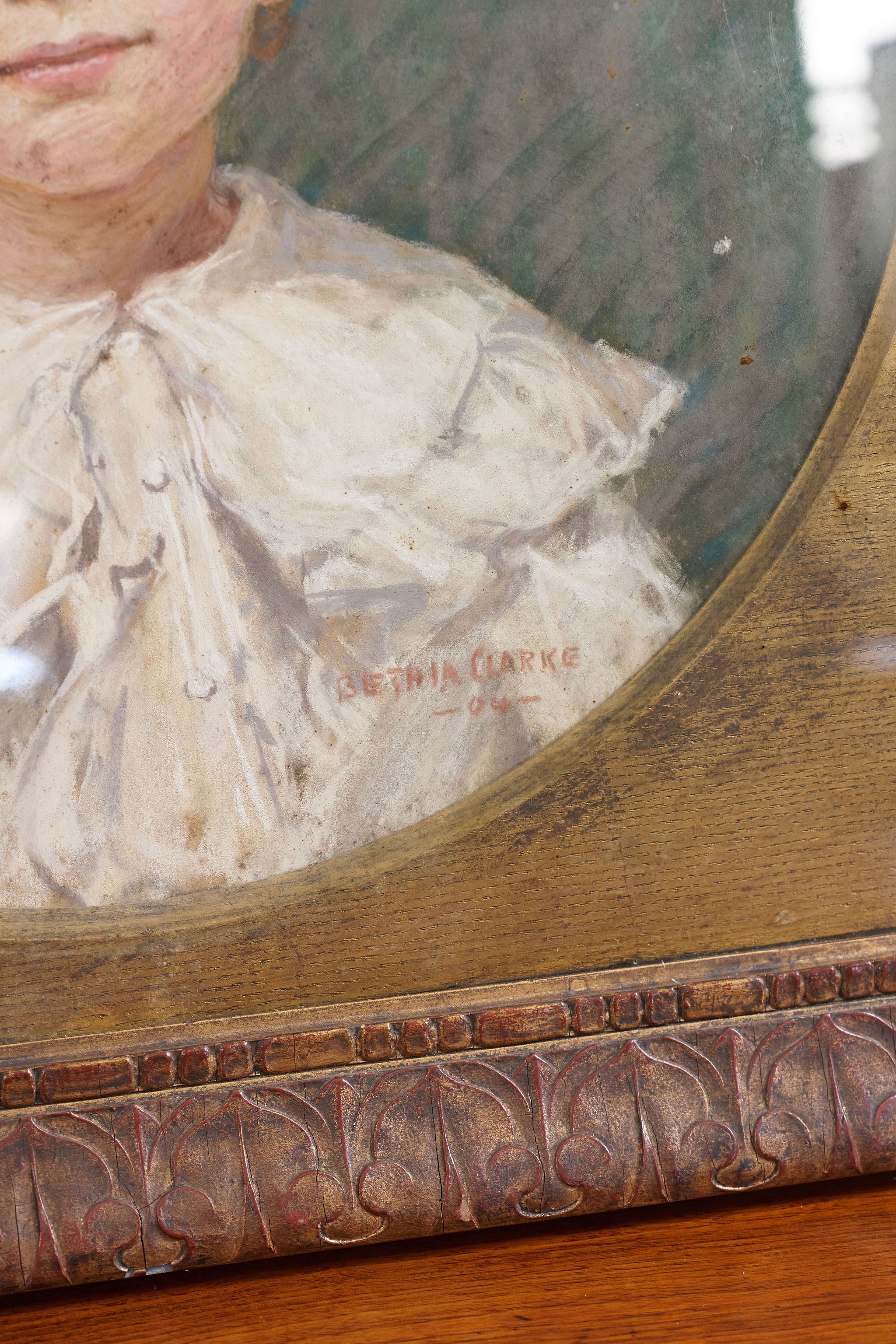 English Pastel on Paper ‘Portrait of a Young Boy’ | Signed by Bethia Mary Clarke 1904 on