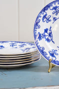 Load image into Gallery viewer, SET of 7 | Antique Burley & Co. Chicago x Copeland Plates in ‘Verbena’ Pattern (c. 1883)
