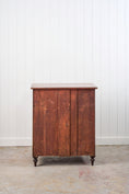 Load image into Gallery viewer, Thin English Mahogany Chest with Original Wooden Knobs + Feet (c. 1825)