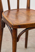 Load image into Gallery viewer, Vintage Bentwood Bistro Chair with Floral Carved Seat