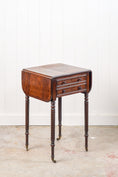 Load image into Gallery viewer, Regency 2-Drawer Pembroke Side Table With Tapered Legs On Casters (c. 1820)