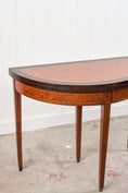 Load image into Gallery viewer, French Parquet Demilune Card Table (c. 1900)