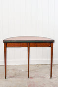 Load image into Gallery viewer, French Parquet Demilune Card Table (c. 1900)