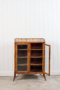 Load image into Gallery viewer, Antique Victorian Tiger Bamboo Glazed Bookcase Cabinet (c. 1870)