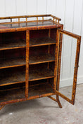 Load image into Gallery viewer, Antique Victorian Tiger Bamboo Glazed Bookcase Cabinet (c. 1870)