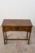 Load image into Gallery viewer, Oak Side Table with Two Drawers