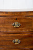 Load image into Gallery viewer, 19th Century Mahogany Bowfront Chest with Satinwood Inlay on Splay Feet (c. 1810)