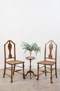 Load image into Gallery viewer, PAIR 19th Century Burl Walnut Hand Tied Cane Seat Chairs