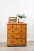 Load image into Gallery viewer, 19th Century Pine 2 Over 3 Chest with Wooden Knobs