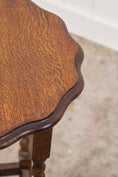 Load image into Gallery viewer, Antique English Round Oak Barley Twist Table With Scalloped Edge