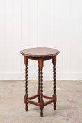 Load image into Gallery viewer, Antique English Round Oak Barley Twist Table with Scalloped Edge