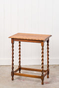 Load image into Gallery viewer, Antique English Rectangle Honey Oak Scalloped Edge Barley Twist Table