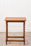 Load image into Gallery viewer, Antique English Rectangle Honey Oak Scalloped Edge Barley Twist Table