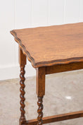 Load image into Gallery viewer, Honey Oak Tiger Barley Twist Table w/ Scallop Edge