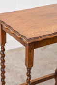 Load image into Gallery viewer, Honey Oak Tiger Barley Twist Table w/ Scallop Edge
