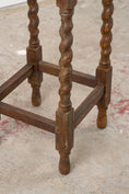 Load image into Gallery viewer, Antique English Round Oak Barley Twist Table With Scalloped Edge