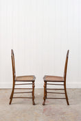 Load image into Gallery viewer, PAIR 19th Century Burl Walnut Hand Tied Cane Seat Chairs