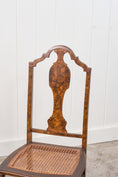 Load image into Gallery viewer, PAIR 19th Century Burl Walnut Hand Tied Cane Seat Chairs