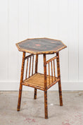 Load image into Gallery viewer, 19th Century Octagon Bamboo Two-Tier Side Table with Lacquered Top