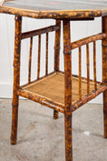 Load image into Gallery viewer, 19th Century Octagon Bamboo Two-Tier Side Table with Lacquered Top