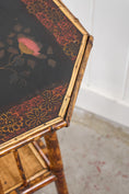 Load image into Gallery viewer, 19th Century Octagon Bamboo Two-Tier Side Table with Lacquered Top