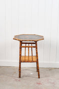 Load image into Gallery viewer, 19th Century Octagon Bamboo Two-Tier Side Table with Lacquered Top