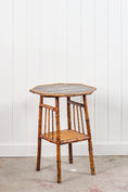 Load image into Gallery viewer, 19th Century Octagon Bamboo Two-Tier Side Table with Lacquered Top