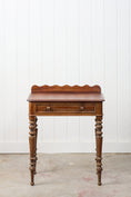 Load image into Gallery viewer, English Oak Side Table w/ Scallop Back Splash