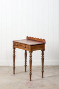 Load image into Gallery viewer, English Oak Side Table w/ Scallop Back Splash