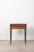 Load image into Gallery viewer, English Oak Side Table w/ Scallop Back Splash
