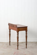 Load image into Gallery viewer, English Oak Side Table w/ Scallop Back Splash