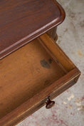 Load image into Gallery viewer, English Oak Side Table w/ Scallop Back Splash