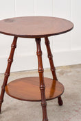 Load image into Gallery viewer, English Faux Bamboo Two-Tier Round Table With Cane Cut Legs