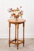 Load image into Gallery viewer, Antique English Barley Twist Lamp Table With Scalloped Edge