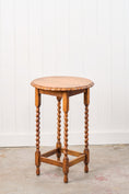 Load image into Gallery viewer, Antique English Barley Twist Lamp Table With Scalloped Edge