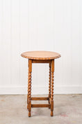Load image into Gallery viewer, Antique English Barley Twist Lamp Table With Scalloped Edge